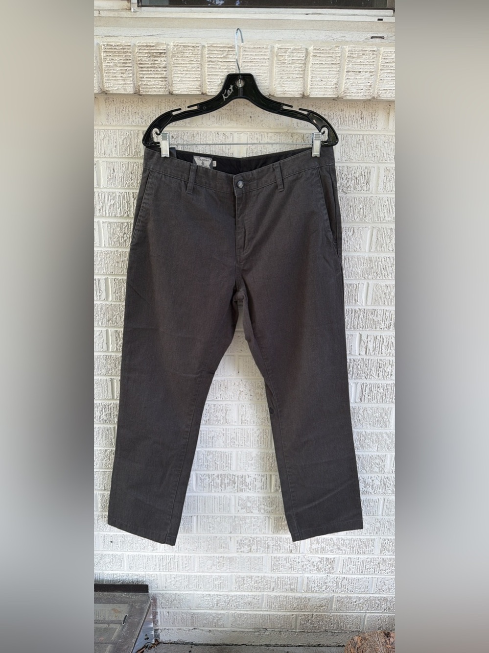 Volcom Men's Straight-Leg Chinos in Charcoal